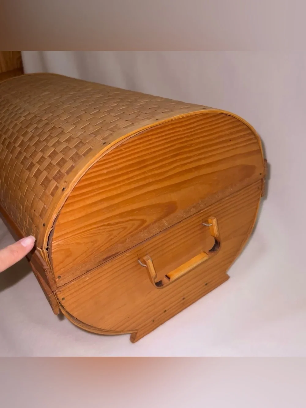 Cottagecore Vintage Bamboo And Rattan Woven Storage Chest Trunk
